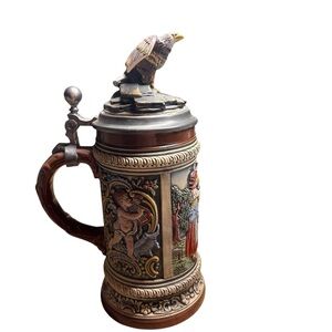 Vintage Stein Old Gerz W Germany Bird/Hawk/Eagle Frem Firmen Ausunserem Animal